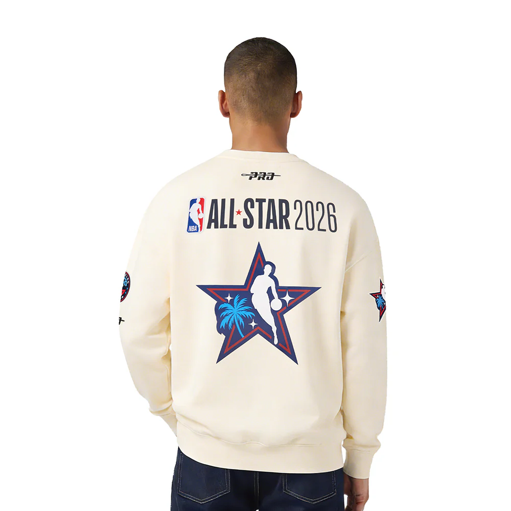NBA ALL STAR 2026 MEN'S DROP SHOULDER FLC CREWNECK (EGGSHELL) - Image 2