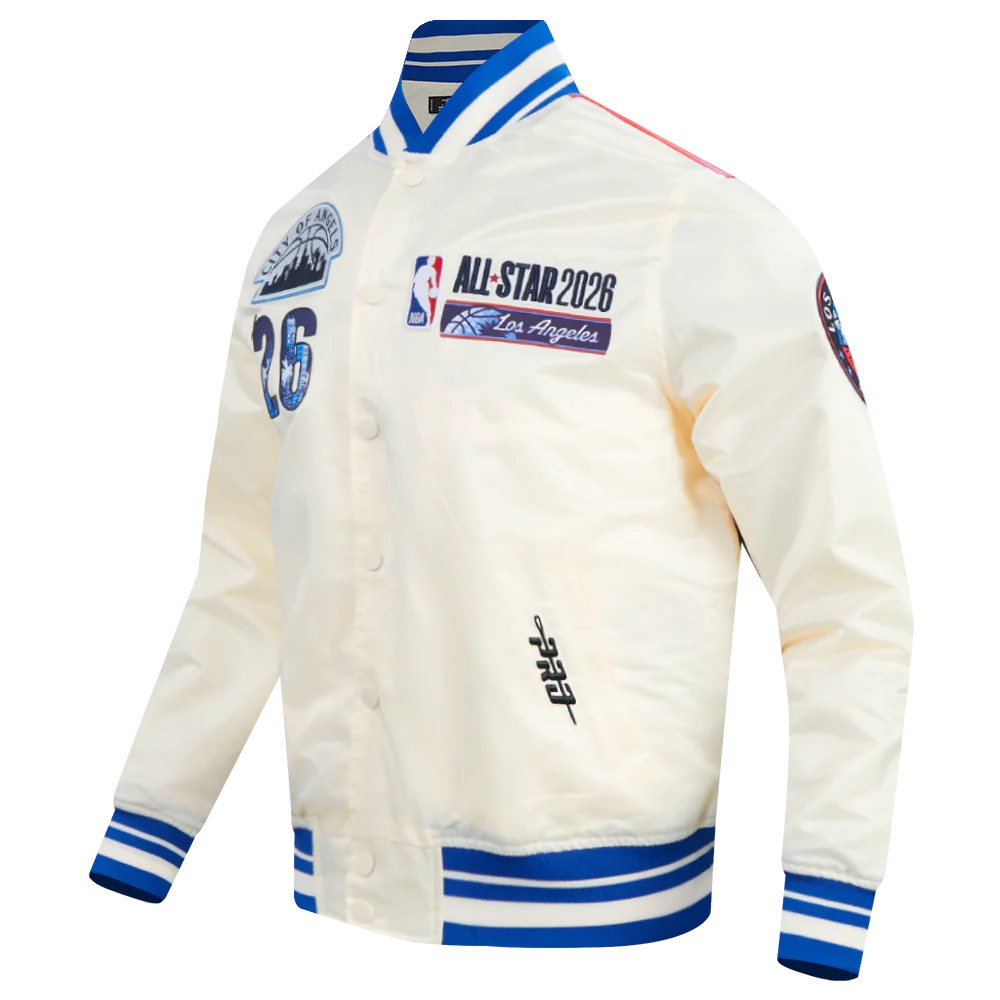 NBA ALL STAR 2026 MEN'S SUBLIMATED SATIN JACKET (EGGSHELL/ ROYAL BLUE) - Image 5