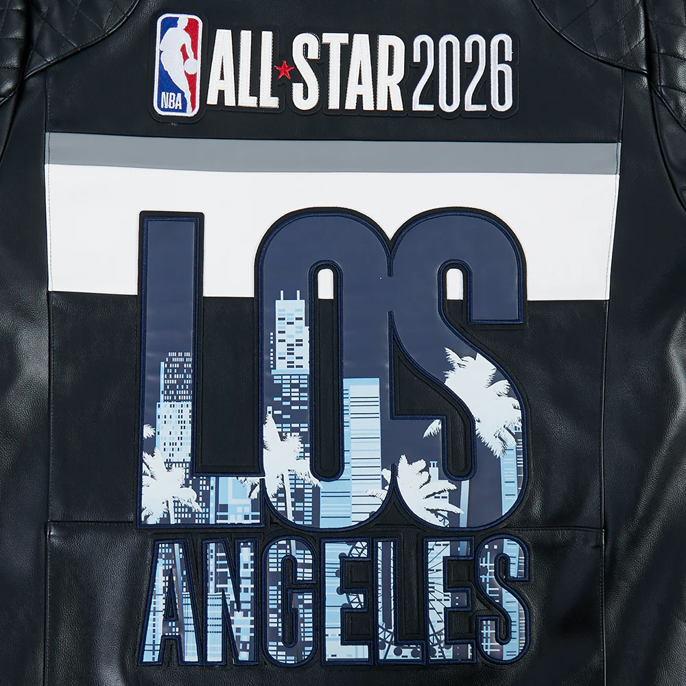 NBA ALL STAR 2026 MEN'S MOTO JACKET (BLACK/WHITE) - Image 10