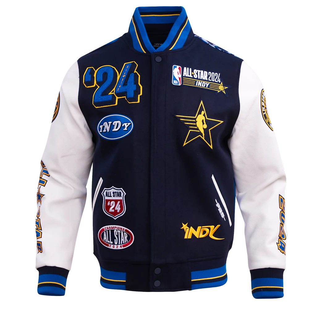 NBA ALL STAR GAME 2024 MEN'S WOOL VARSITY JACKET (MIDNIGHT NAVY/ROYAL BLUE)