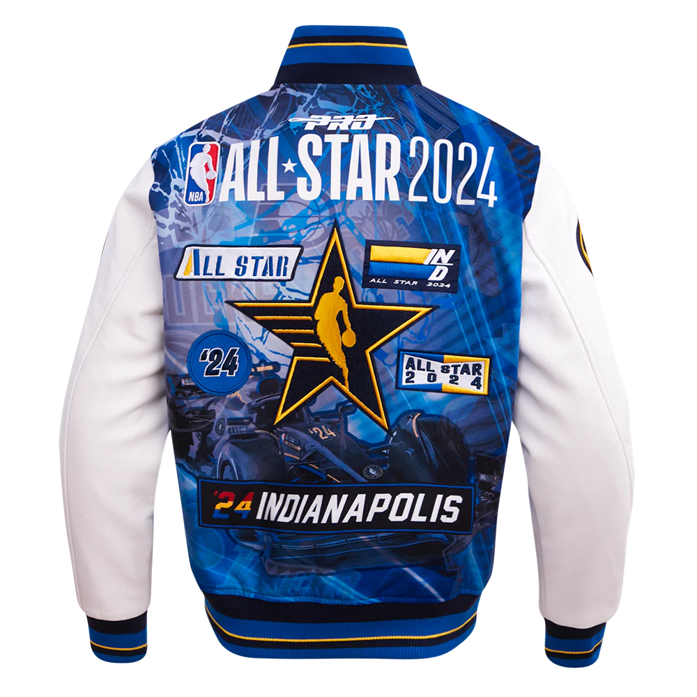 NBA ALL STAR GAME 2024 MEN'S WOOL VARSITY JACKET (MIDNIGHT NAVY/ROYAL BLUE) - Image 4