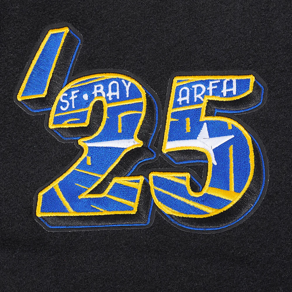 NBA ALL STAR 2025 MEN'S RIB WOOL VARSITY JACKET (BLACK/ROYAL BLUE/BLACK) - Image 6