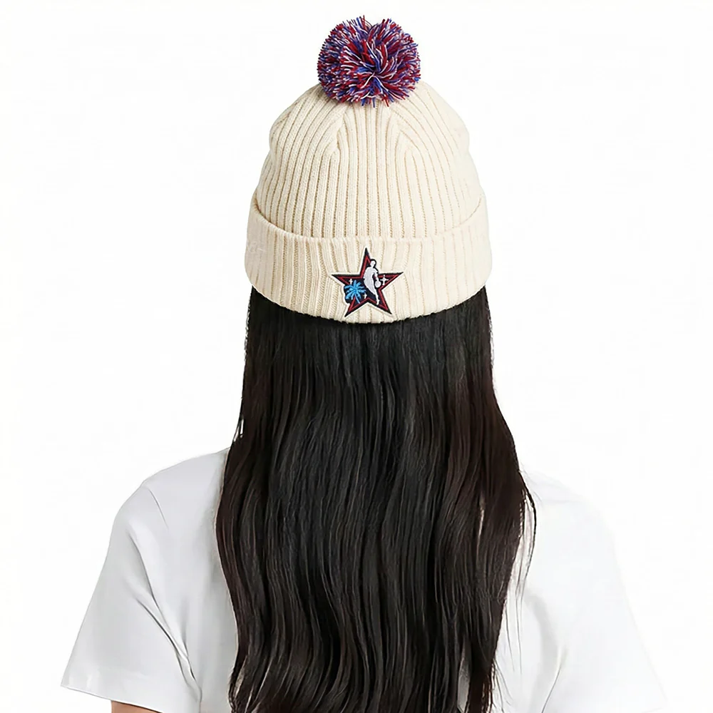 NBA ALL STAR 2026 UNLINED PRO BEANIE POM CUFFED (EGGSHELL) - Image 2