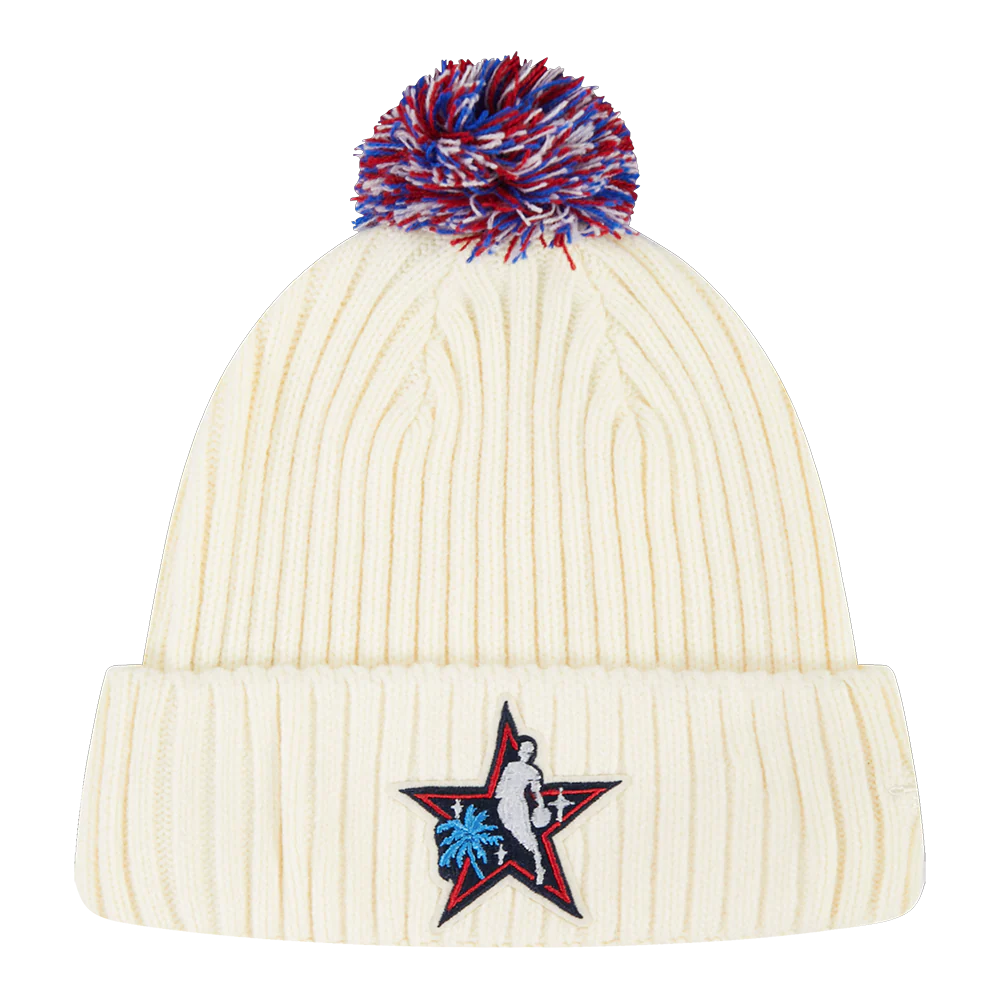 NBA ALL STAR 2026 UNLINED PRO BEANIE POM CUFFED (EGGSHELL) - Image 6