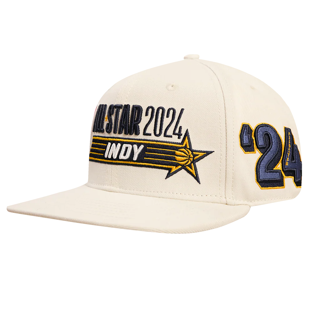 NBA ALL STAR GAME 2024 MEN'S SIX PANEL FLAT BRIM SNAPBACK (EGGSHELL) - Image 3