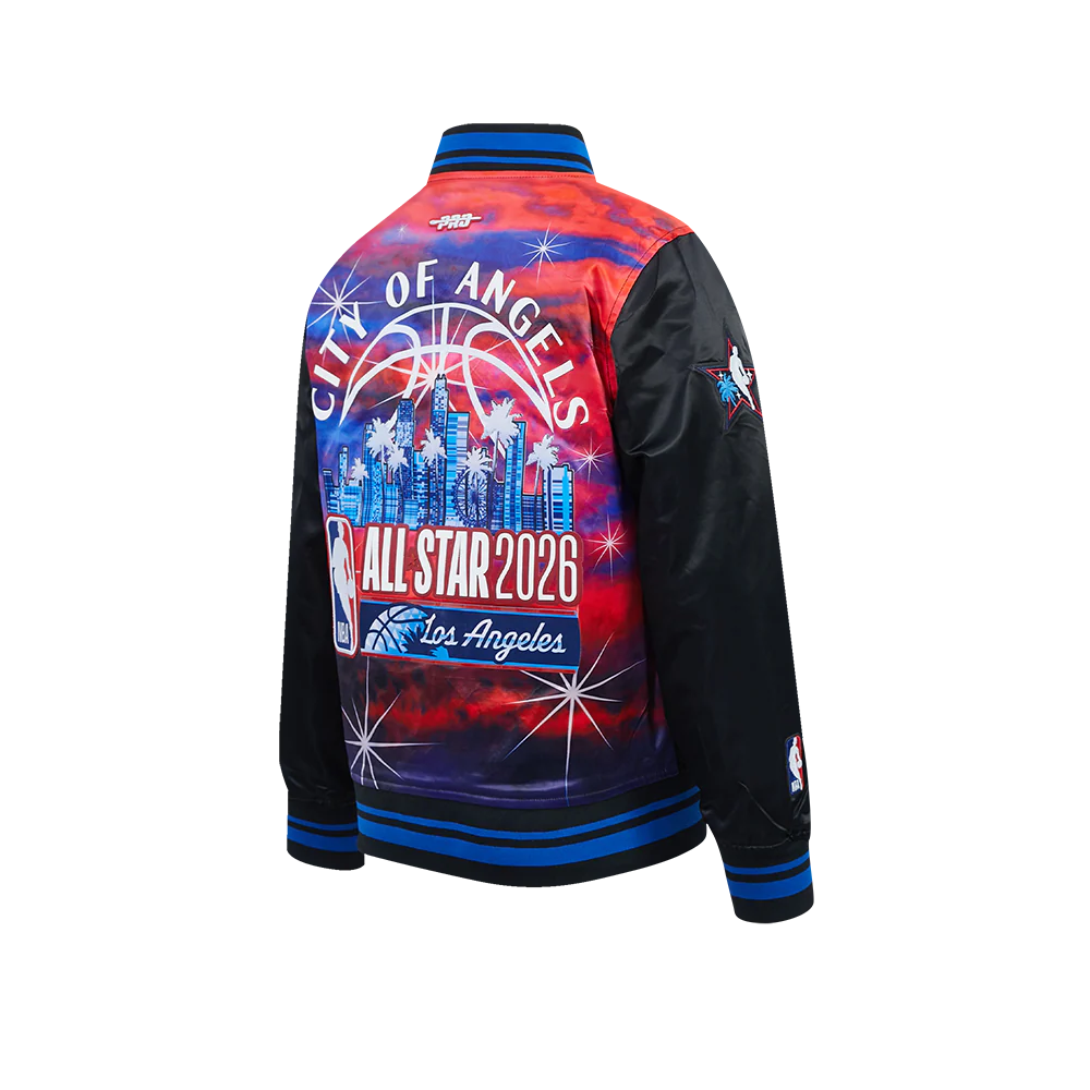 NBA ALL STAR 2026 BIG BOYS SUBLIMATED SATIN JACKET (BLACK/ROYAL BLUE/BLACK) - Image 6