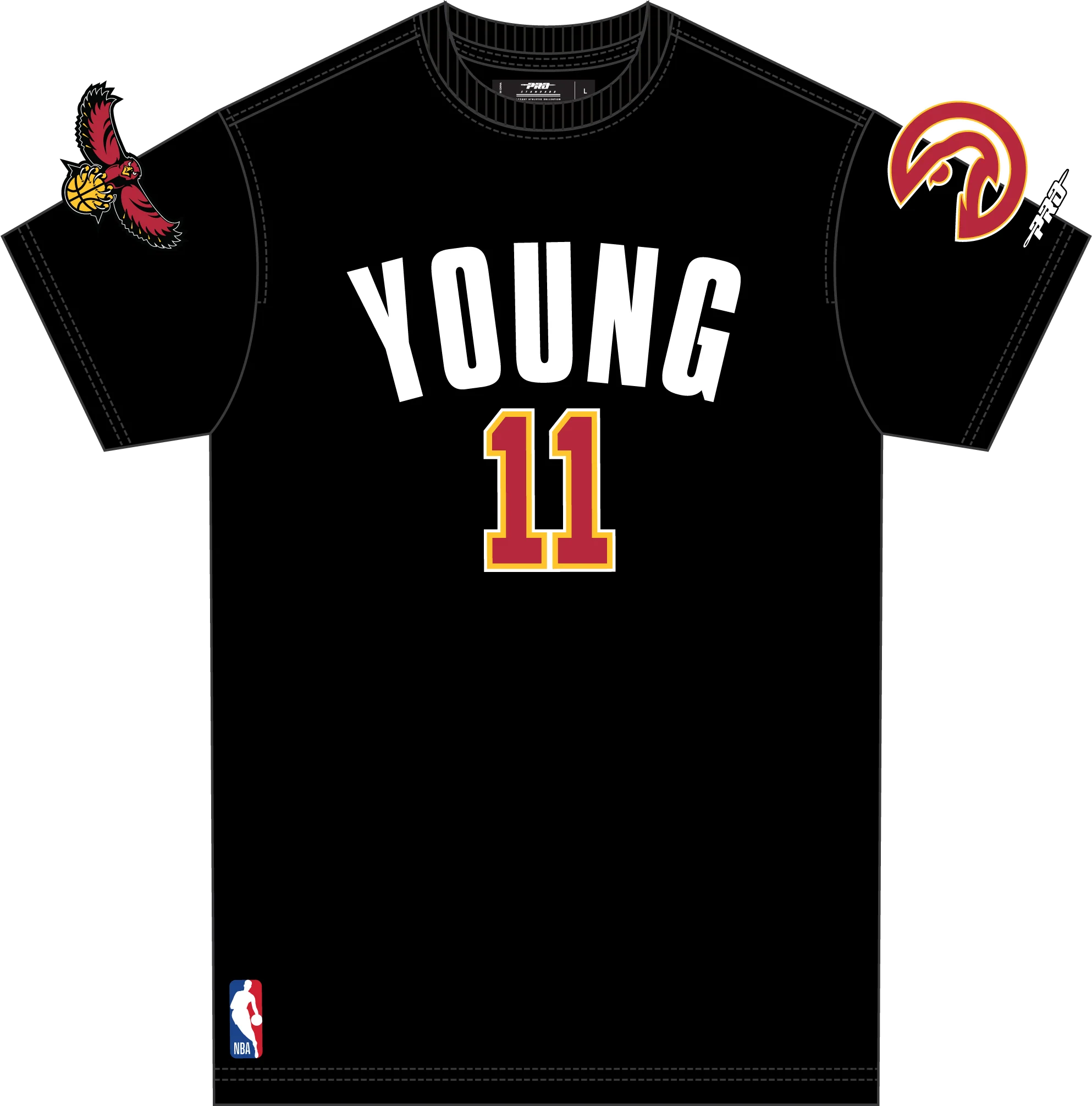 NBA ATLANTA HAWKS TRAE YOUNG #11 CLASSIC PNN MEN'S SJ TEE (BLACK) - Image 5