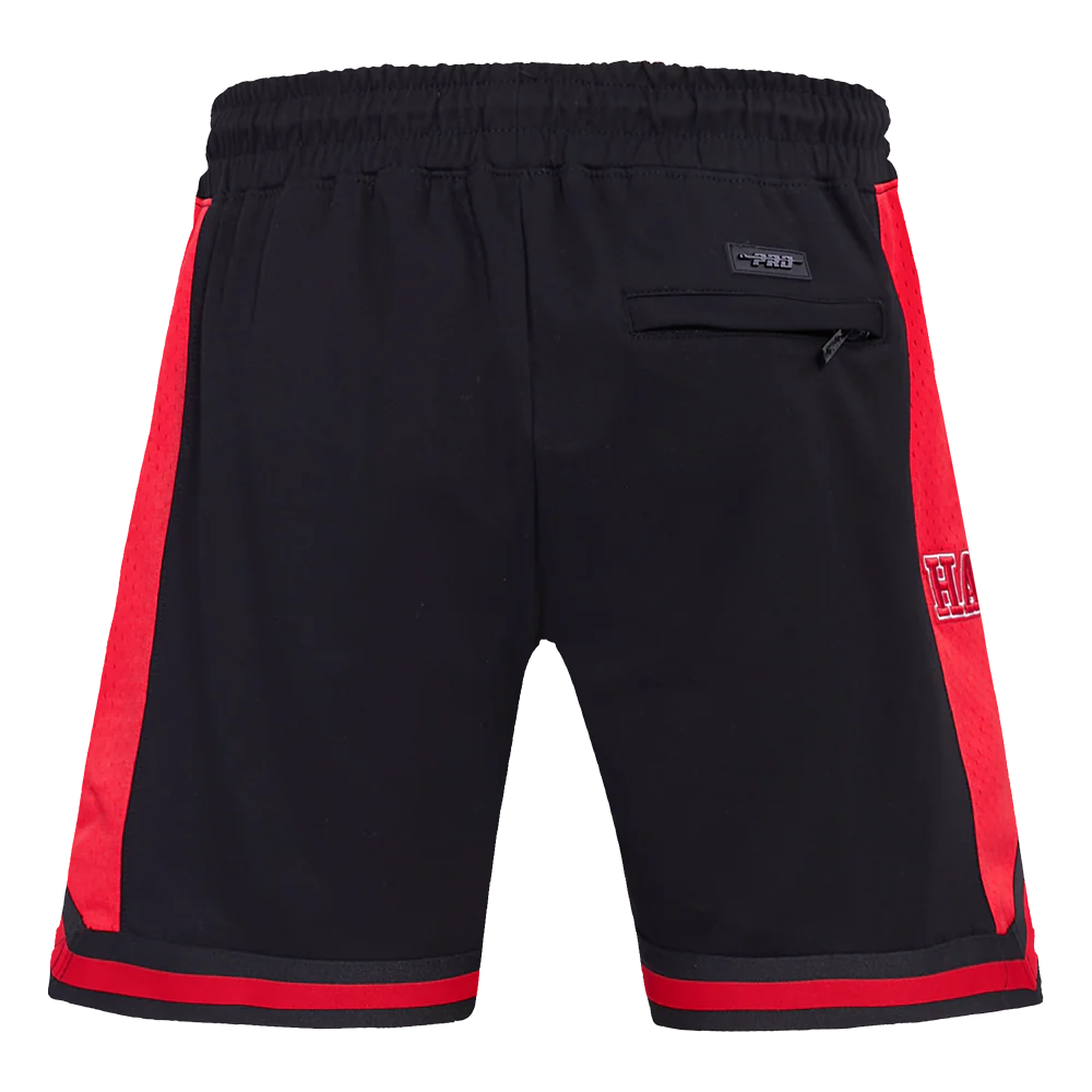 NBA ATLANTA HAWKS SCRIPT TAIL MEN'S DOUBLE KNIT 2.0 SHORT (BLACK/RED) - Image 4