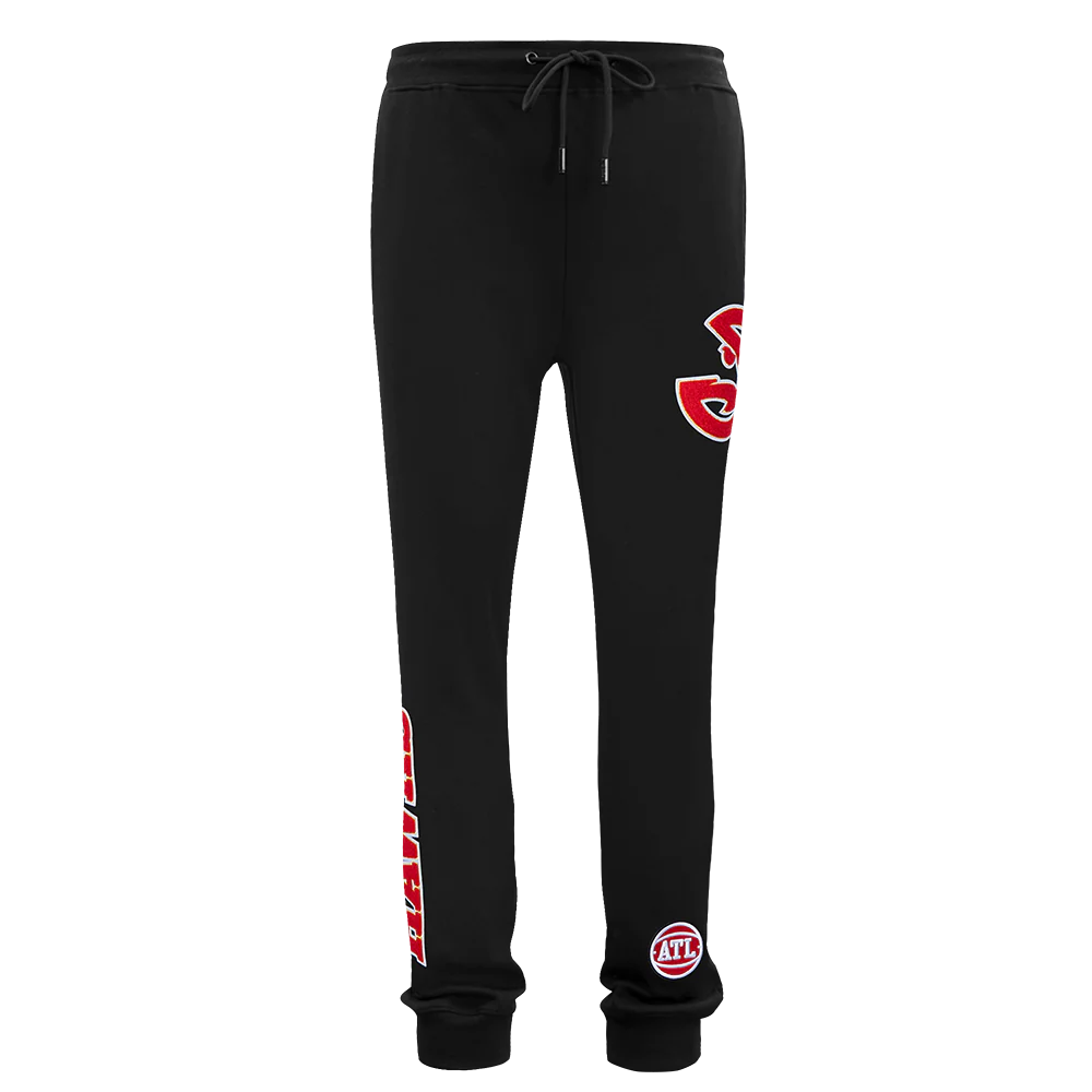 NBA ATLANTA HAWKS CLASSIC CHENILLE MEN'S JOGGER (BLACK) - Image 2