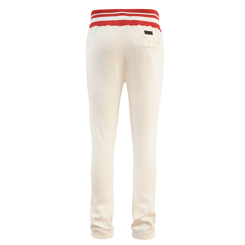 NBA ATLANTA HAWKS RETRO CLASSIC MEN'S SWEATPANT (EGGSHELL/ RED) - Image 4