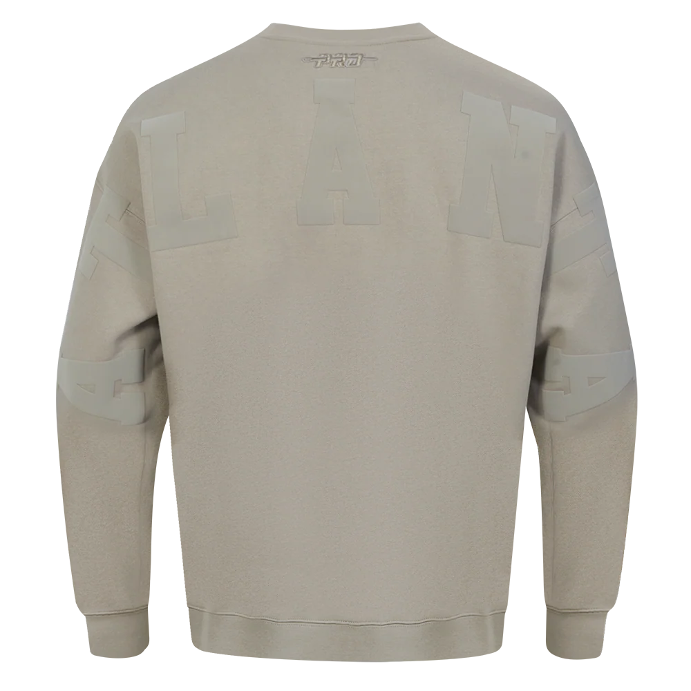 NBA ATLANTA HAWKS WINGSPAN MEN'S DROP SHOULDER FLEECE CREWNECK (TAUPE) - Image 4