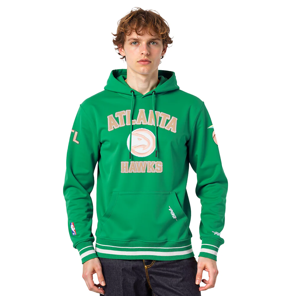 NBA ATLANTA HAWKS CITY EDITION 25-26 MEN'S RIB FLC PO HOODIE (KELLY GREEN)