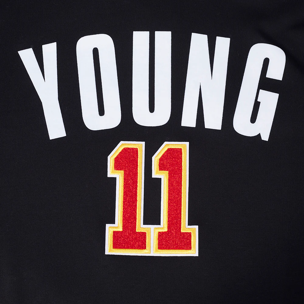 NBA ATLANTA HAWKS TRAE YOUNG #11 CLASSIC PNN MEN'S DK PO HOODIE (BLACK) - Image 5