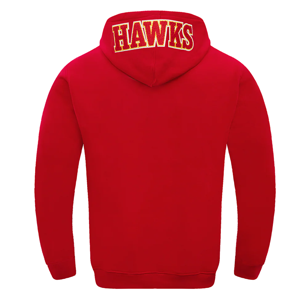 NBA ATLANTA HAWKS CLASSIC CHENILLE MEN'S DOUBLE KNIT PULLOVER HOODIE (RED) - Image 3