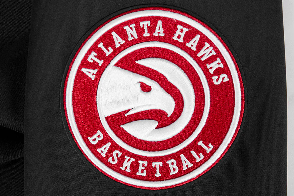 NBA ATLANTA HAWKS CLASSIC MEN'S DOUBLE KNIT TRACK JACKET (BLACK) - Image 6