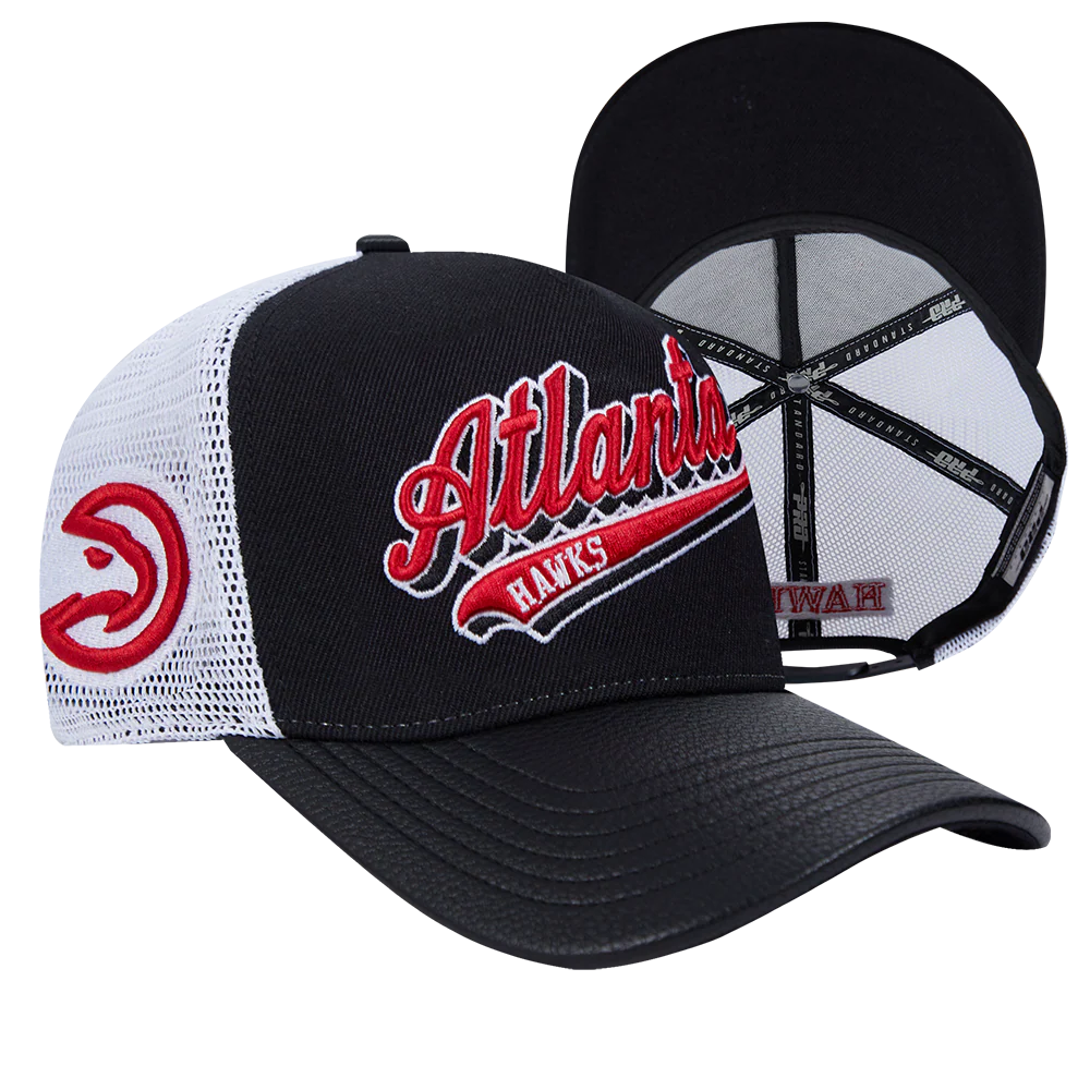 NBA ATLANTA HAWKS SCRIPT TAIL TRUCKER HAT (BLACK) - Image 7