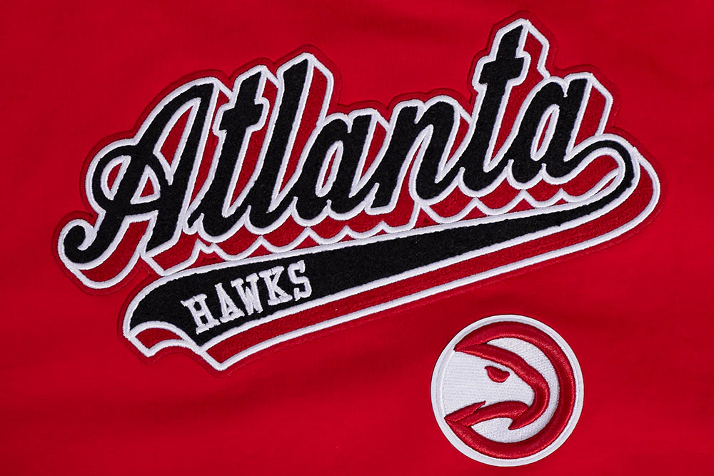 NBA ATLANTA HAWKS SCRIPT TAIL WOMEN'S BOYFRIEND TEE (RED) - Image 5