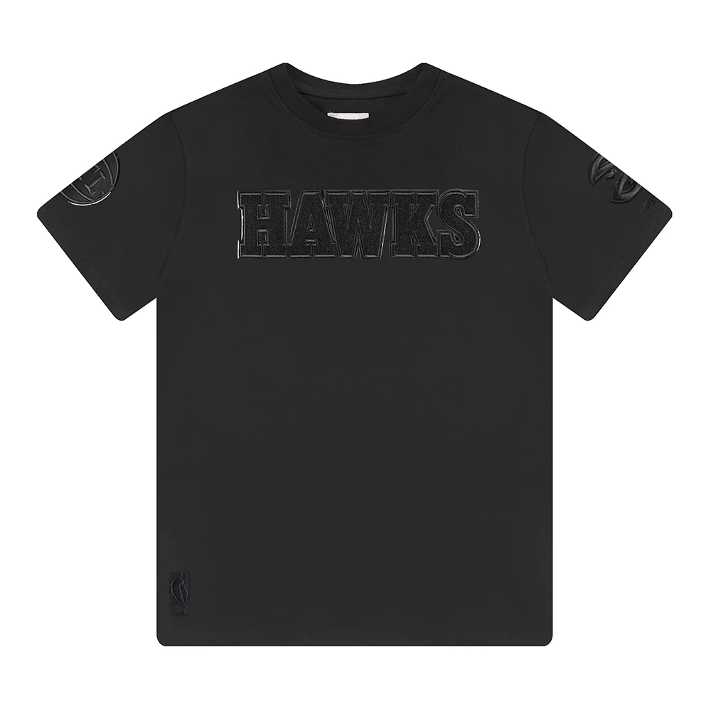 NBA ATLANTA HAWKS TRIPLE BLACK BIG BOYS SHORT SLEEVE TEE (BLACK) - Image 3