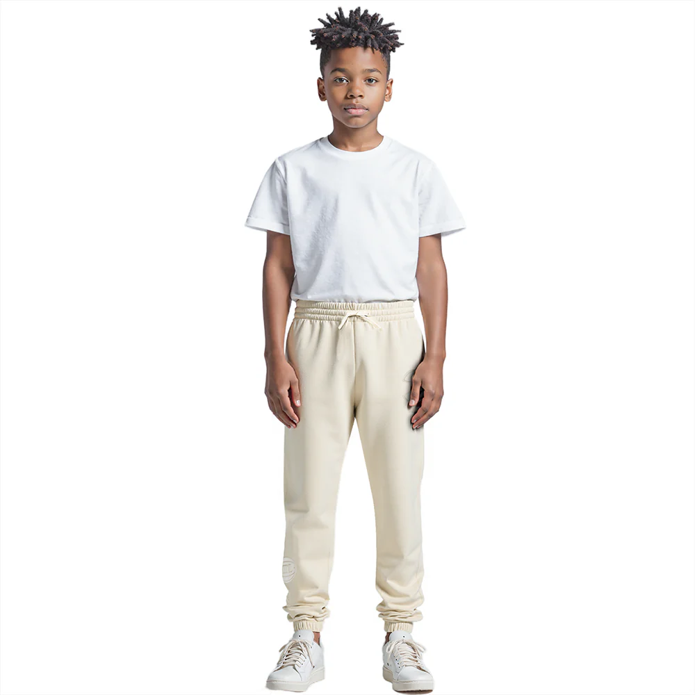 NBA ATLANTA HAWKS NEUTRAL BIG BOYS FLC SWEATPANT (EGGSHELL) - Image 3