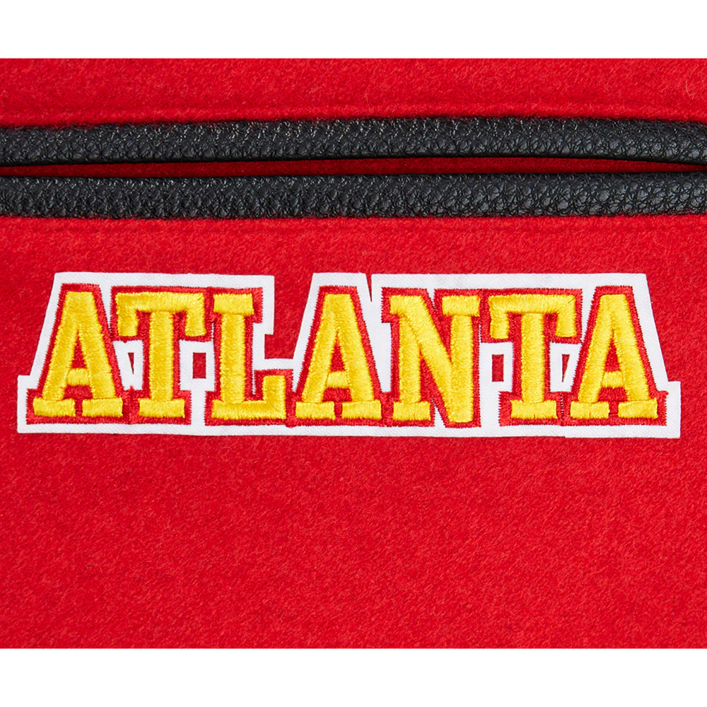 NBA ATLANTA HAWKS CLASSIC BIG BOYS WOOL VARSITY JACKET (RED/BLACK) - Image 7