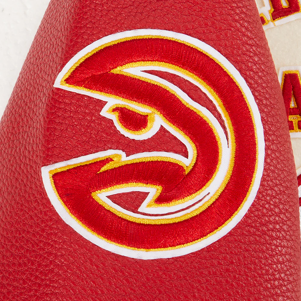 NBA ATLANTA HAWKS RETRO CLASSIC BIG BOYS RIB WOOL VARSITY JACKET (EGGSHELL/ RED) - Image 6