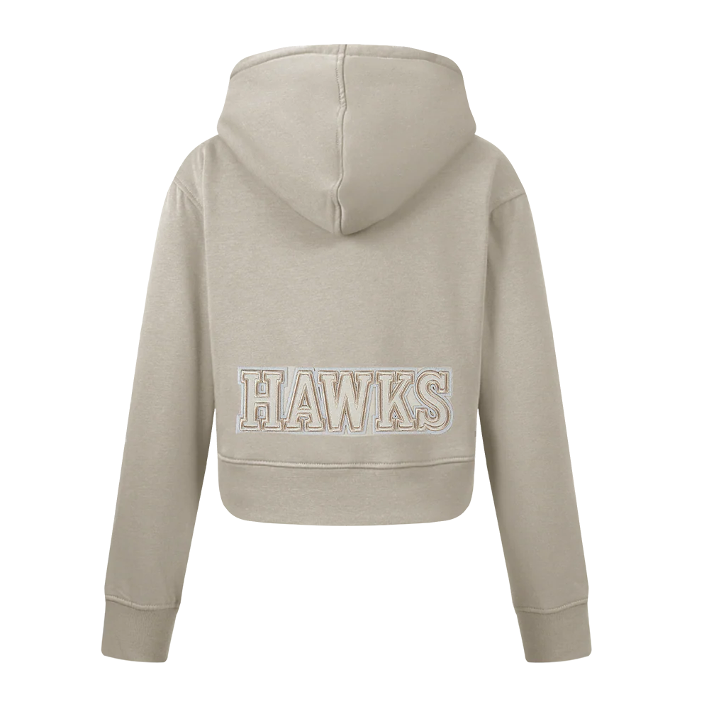 NBA ATLANTA HAWKS NEUTRAL BIG GIRLS FLC PO HOODIE (TAUPE) - Image 3