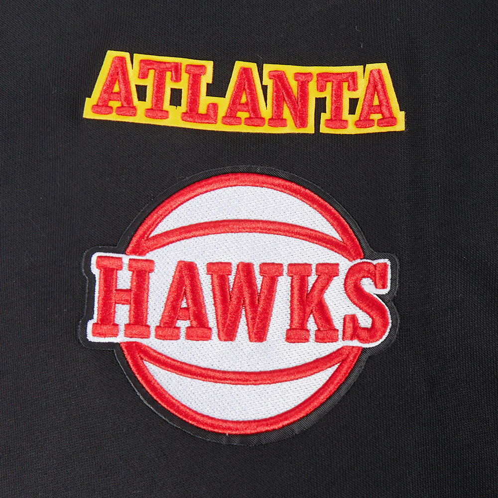 NBA ATLANTA HAWKS MASHUP WOMEN'S RIB CREWNECK (BLACK/RED/BLACK) - Image 6