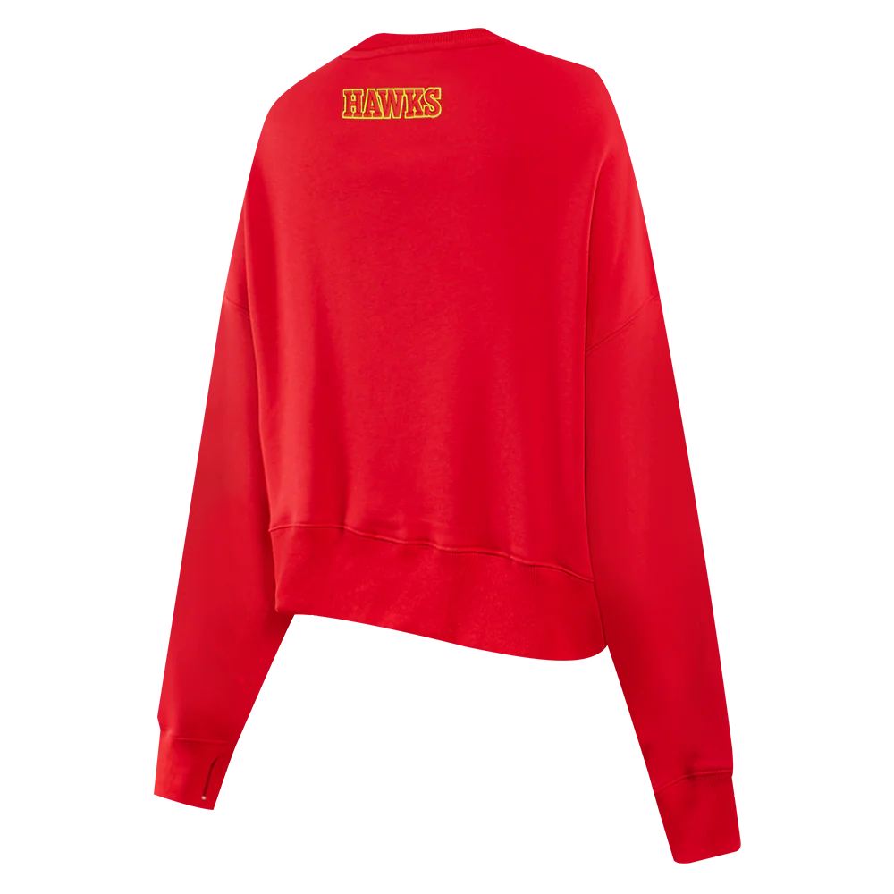 NBA ATLANTA HAWKS CLASSIC OVERSIZED WOMEN'S CREWNECK (RED) - Image 4