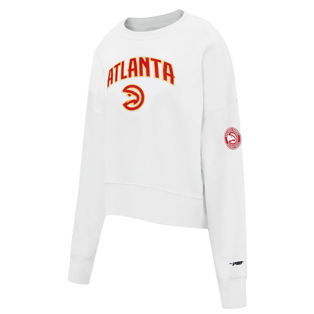 NBA ATLANTA HAWKS CLASSIC OVERSIZED WOMEN'S CREWNECK (WHITE) - Image 2