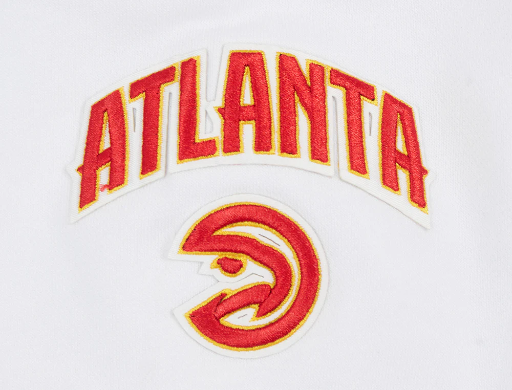 NBA ATLANTA HAWKS CLASSIC WOMEN'S CROPPED PULLOVER HOODIE (WHITE) - Image 6