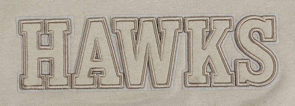 NBA ATLANTA HAWKS NEUTRAL WOMEN'S CROPPED PULLOVER HOODIE (TAUPE) - Image 6