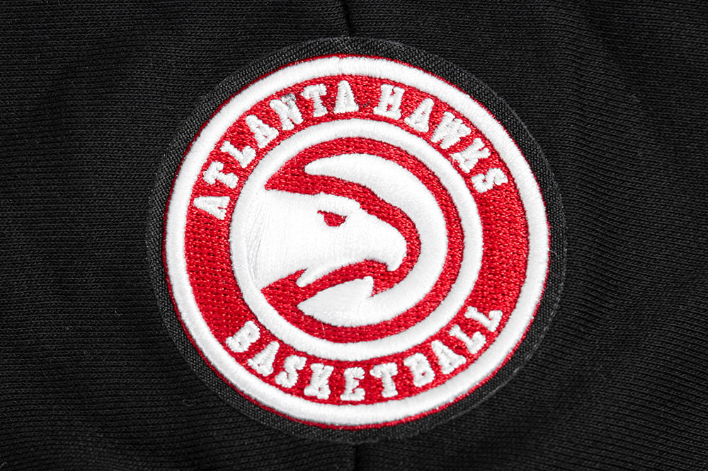 NBA ATLANTA HAWKS RETRO CLASSIC WOMEN'S RIB CROPPED PULLOVER HOODIE (BLACK/RED/BLACK) - Image 5