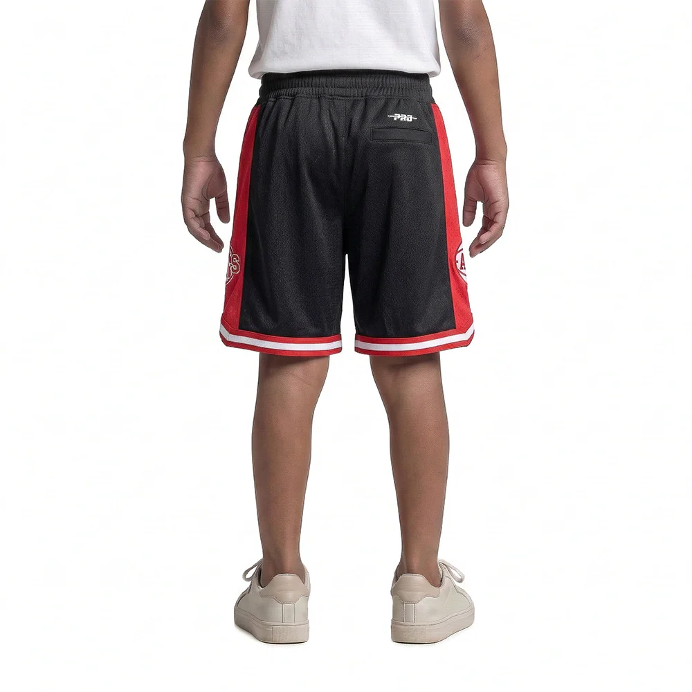 NBA ATLANTA HAWKS CLASSIC LITTLE BOYS FLEECE 2.0 SHORT (BLACK/RED) - Image 2