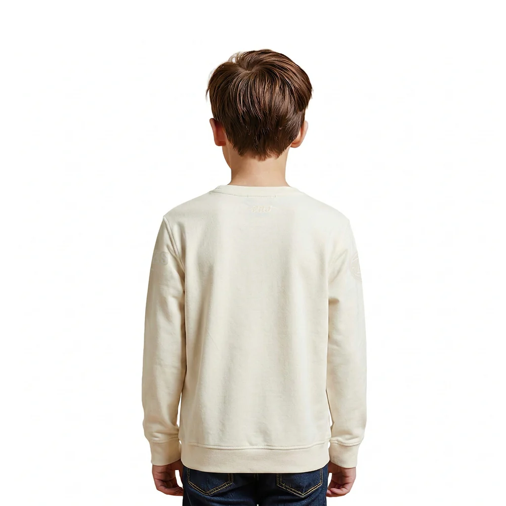 NBA ATLANTA HAWKS NEUTRAL LITTLE BOYS FLEECE CREWNECK (EGGSHELL) - Image 2