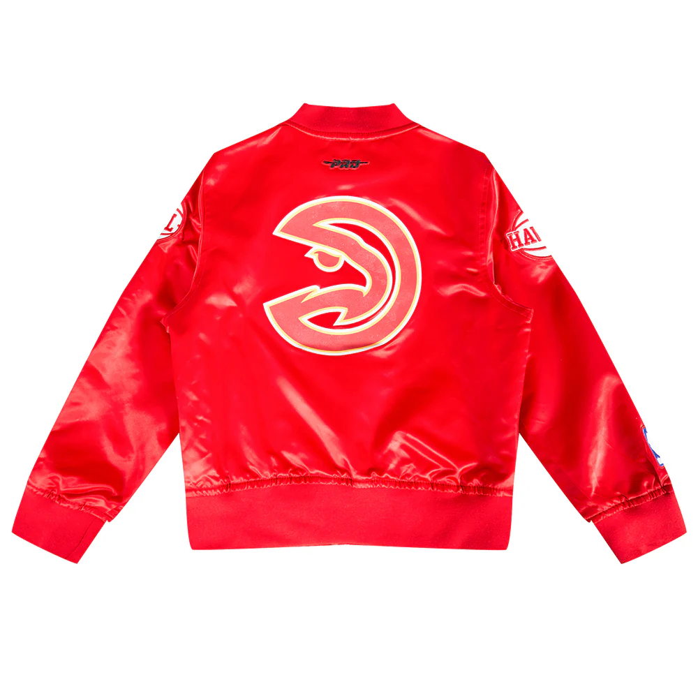 NBA ATLANTA HAWKS CLASSIC SATIN JACKET (RED) - Image 4