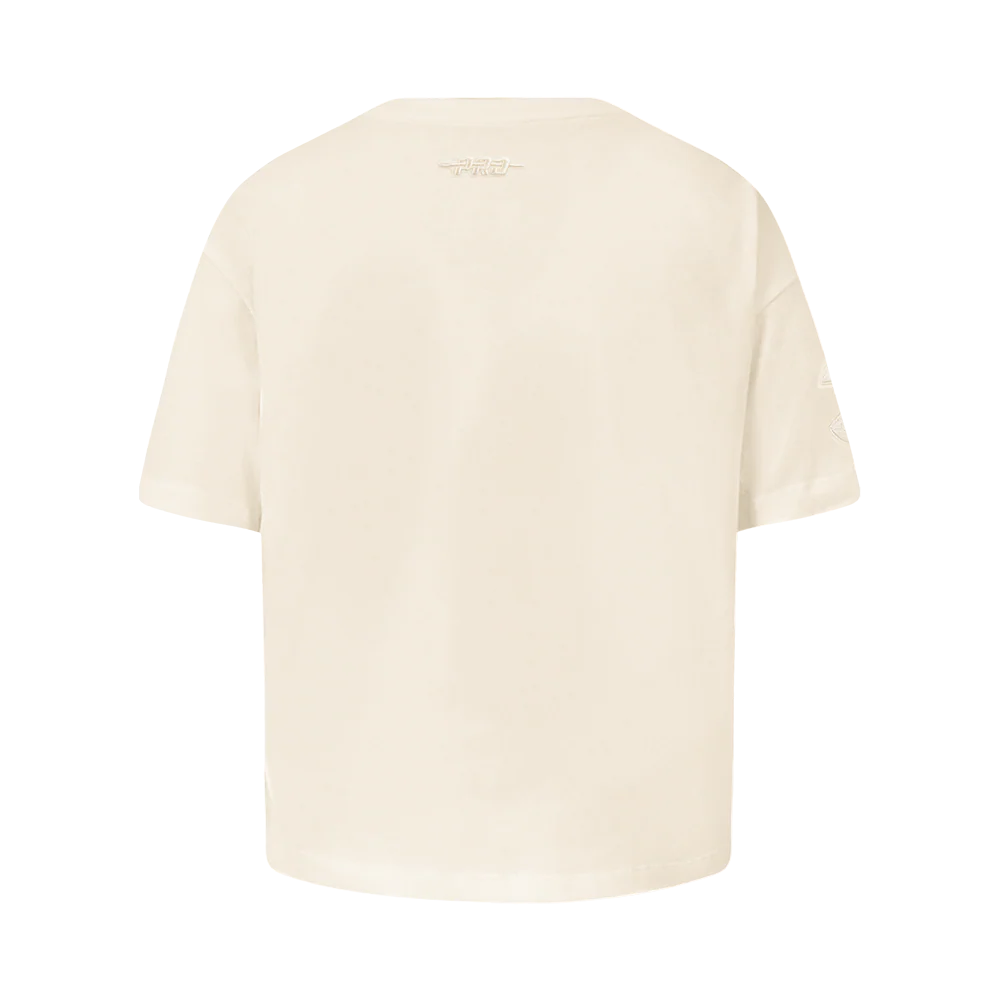 NBA ATLANTA HAWKS NEUTRAL LITTLE GIRLS SHORT SLEEVE BOXY TEE (EGGSHELL) - Image 3