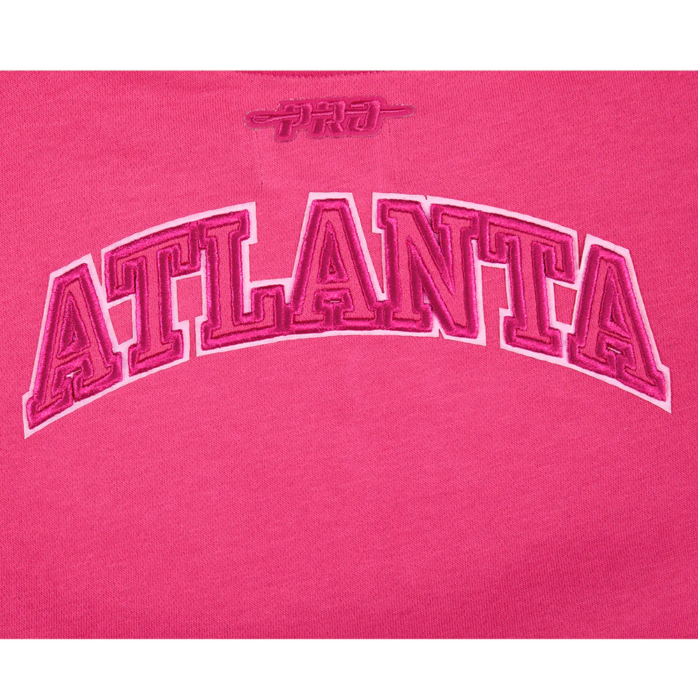 NBA ATLANTA HAWKS TRIPLE PINK LITTLE GIRLS FLEECE CREWNECK (BEETROOT PURPLE) - Image 5