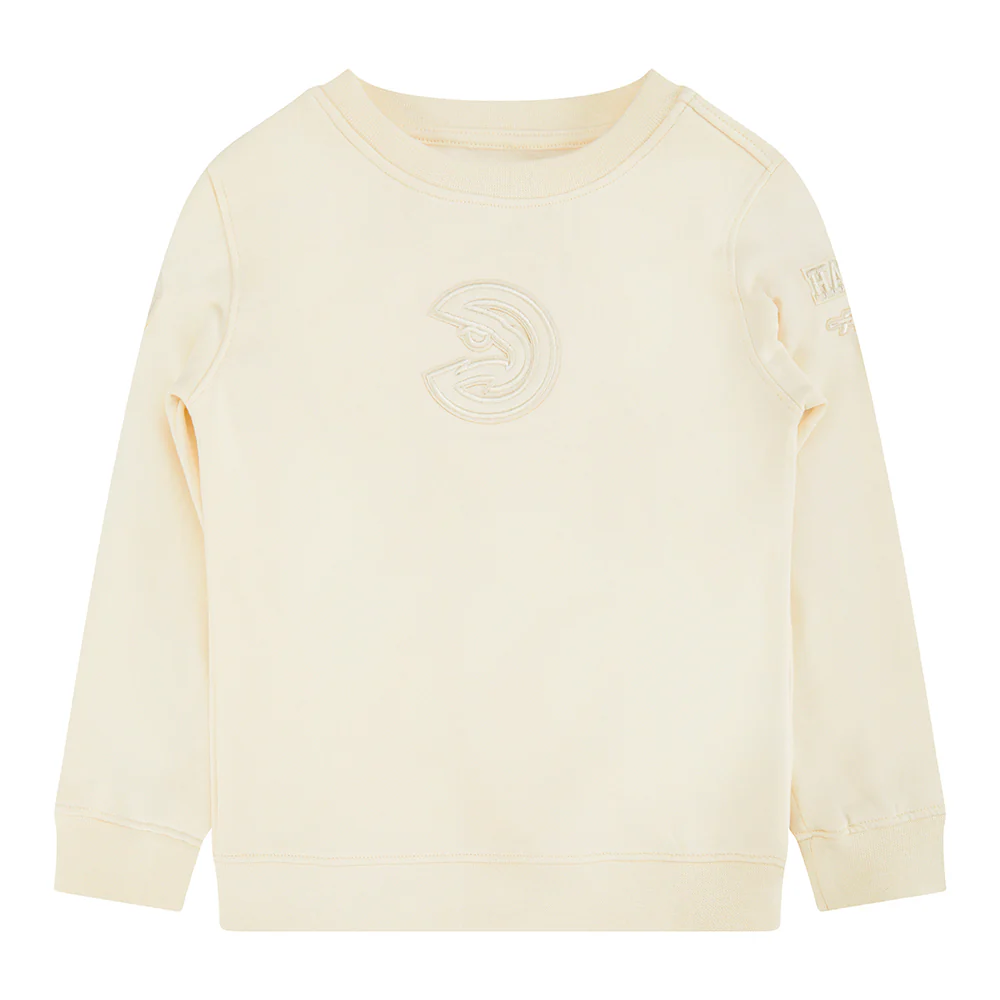 NBA ATLANTA HAWKS NEUTRAL TODDLER BOYS FLEECE CREWNECK (EGGSHELL) - Image 3