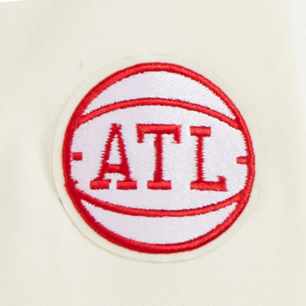 NBA ATLANTA HAWKS RETRO CLASSIC TODDLER BOYS RIB FLEECE PULLOVER HOODIE (EGGSHELL/ RED) - Image 7