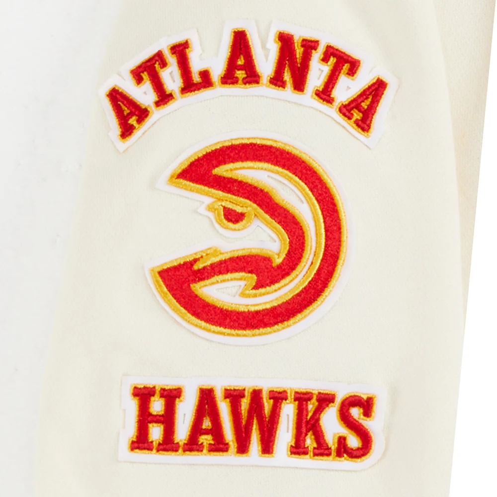 NBA ATLANTA HAWKS RETRO CLASSIC TODDLER BOYS RIB FLEECE PULLOVER HOODIE (EGGSHELL/ RED) - Image 8