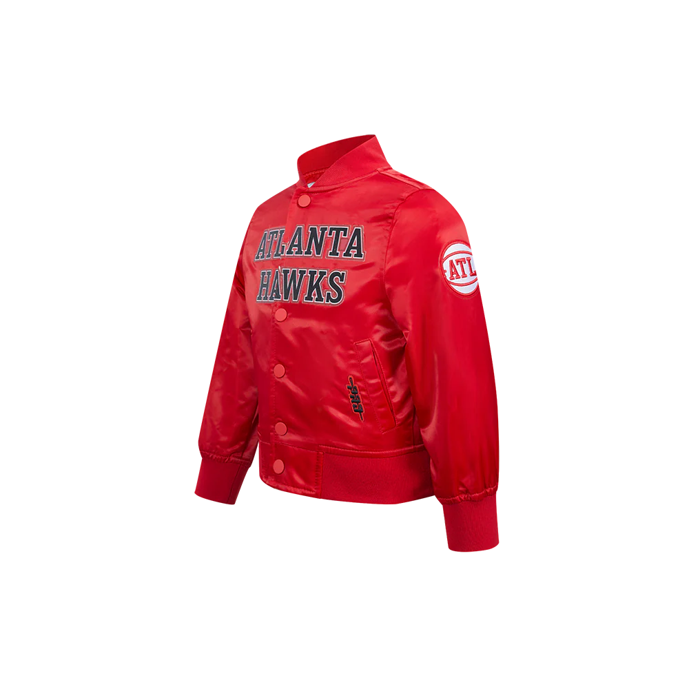 NBA ATLANTA HAWKS CLASSIC TODDLER BOYS SATIN JACKET (RED) - Image 2