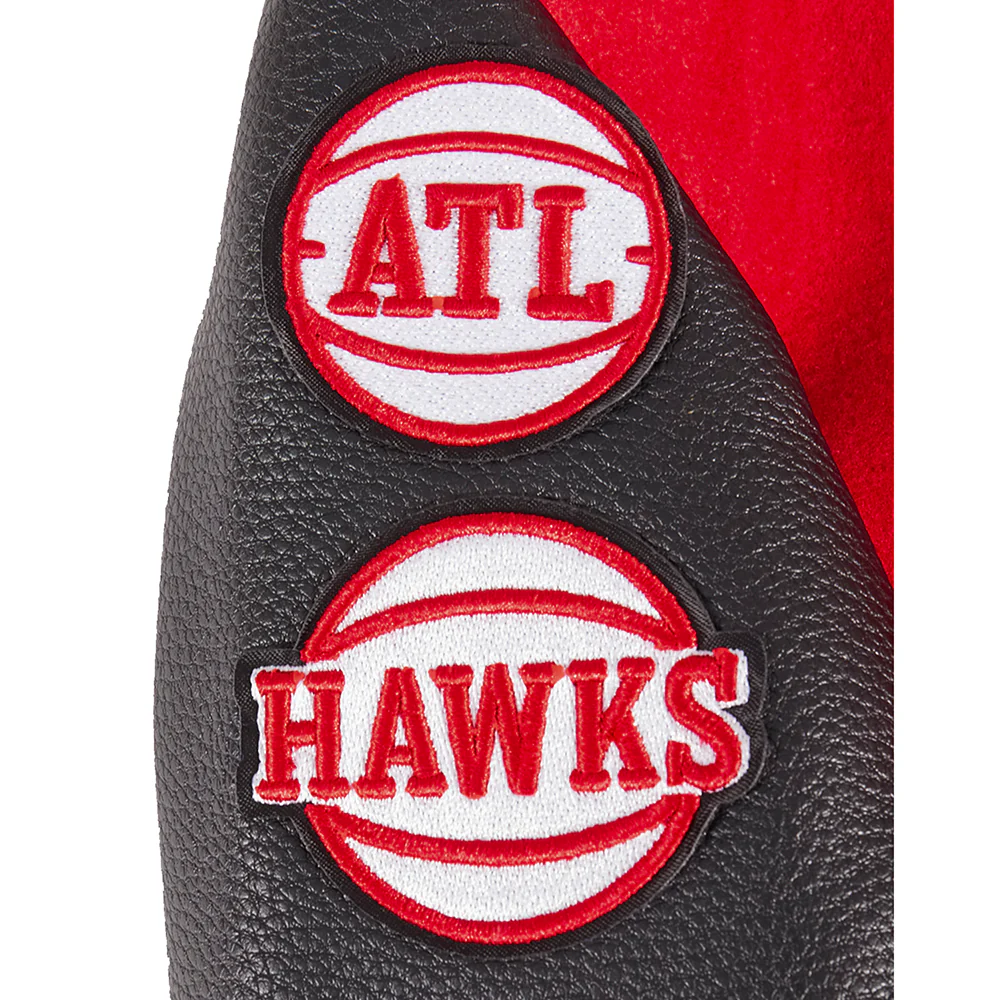 NBA ATLANTA HAWKS CLASSIC TODDLER BOYS WOOL VARSITY JACKET (RED/BLACK) - Image 8