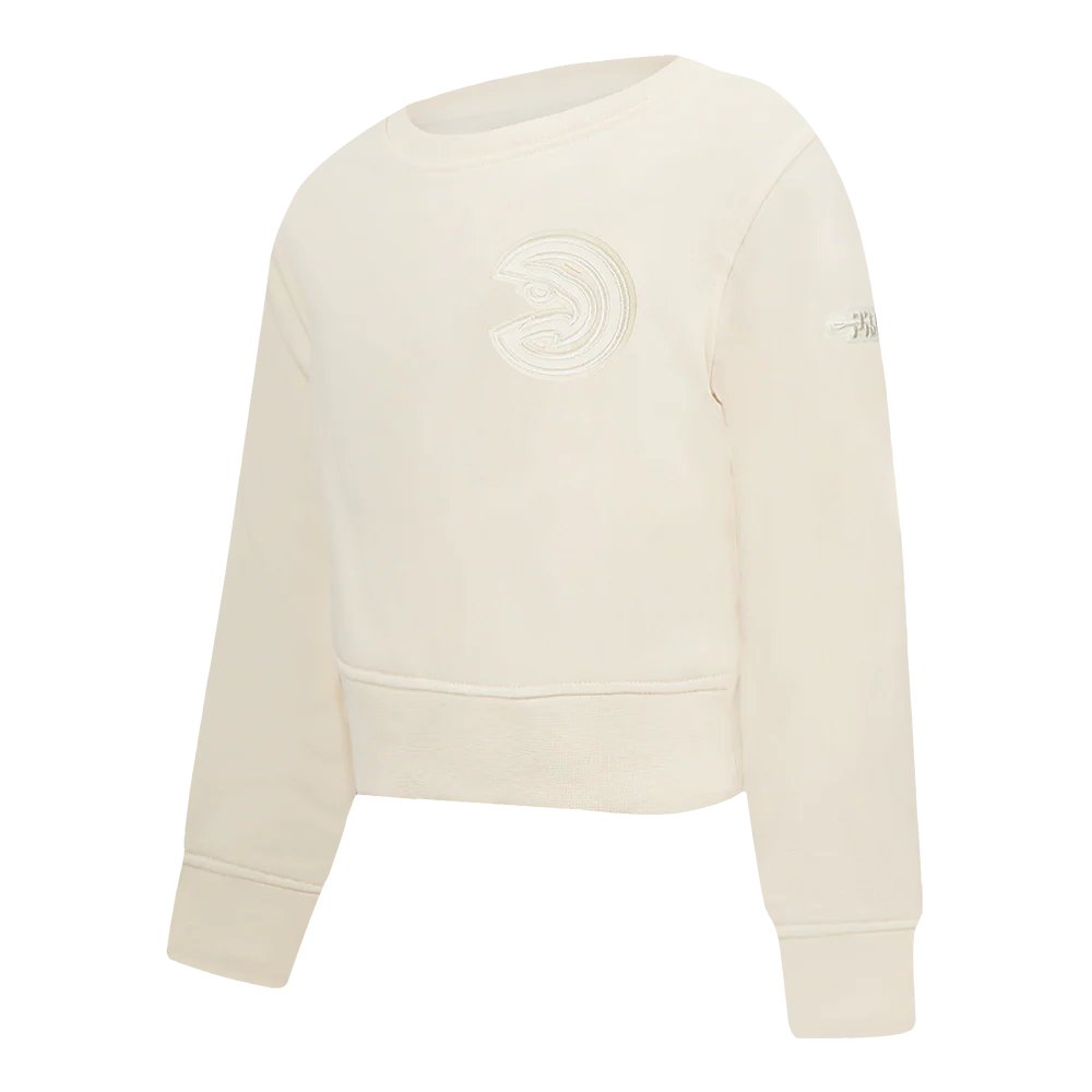 NBA ATLANTA HAWKS NEUTRAL TODDLER GIRLS FLEECE CREWNECK (EGGSHELL) - Image 2