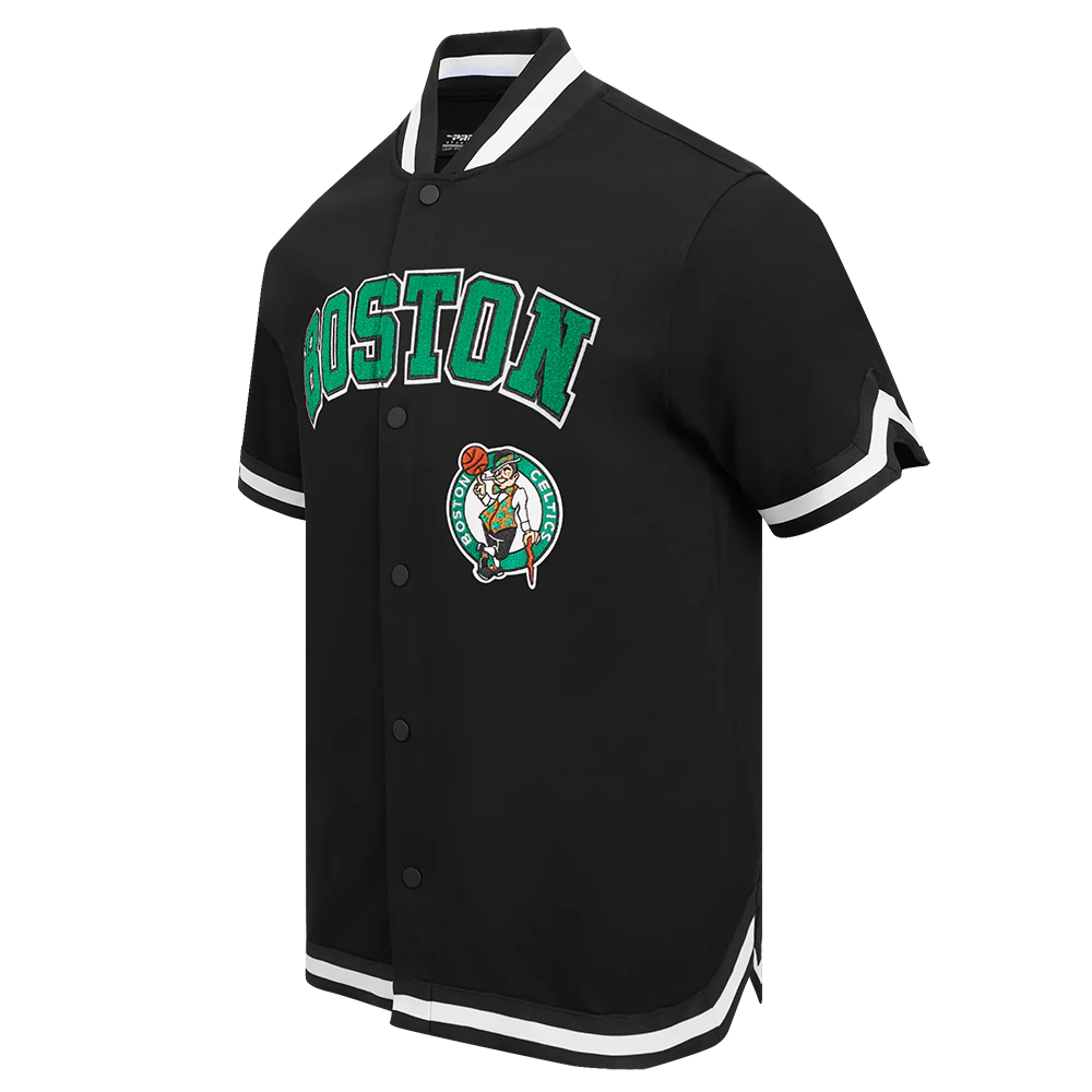 BOSTON CELTICS CLASSIC MEN'S WARM UP JACKET (BLACK) - Image 2