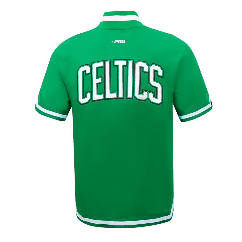 NBA BOSTON CELTICS CLASSIC MEN'S PRO SS DOUBLE KNIT JACKET (KELLY GREEN) - Image 3