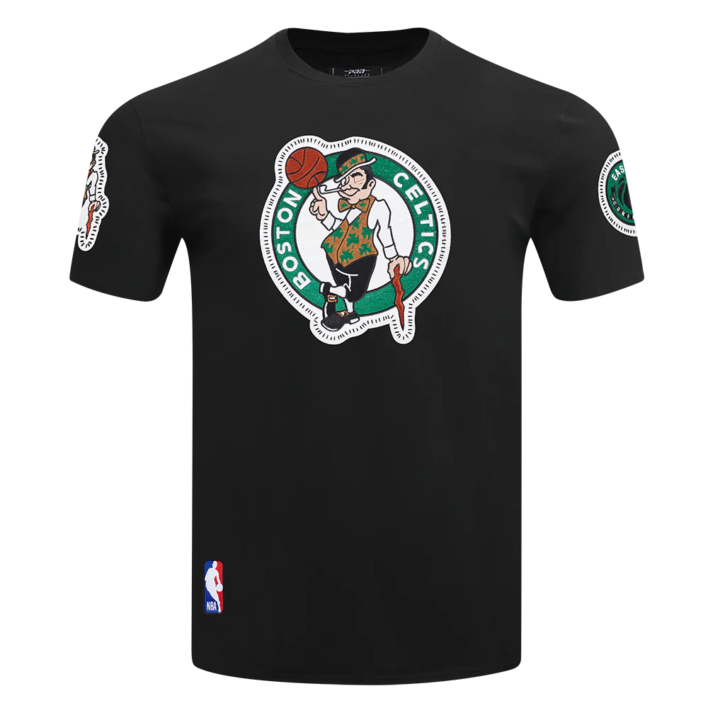 NBA BOSTON CELTICS DIY PICK STITCH MEN'S SINGLE JERSEY TEE (BLACK)