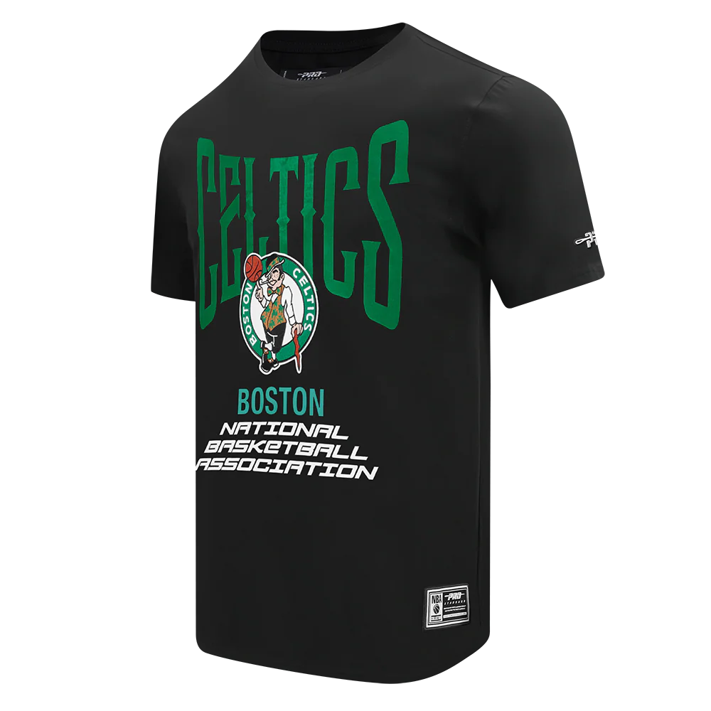 NBA BOSTON CELTICS CITY TOUR 2.0 MEN'S COTTON JERSEY DROP SHOULDER TEE (BLACK) - Image 2