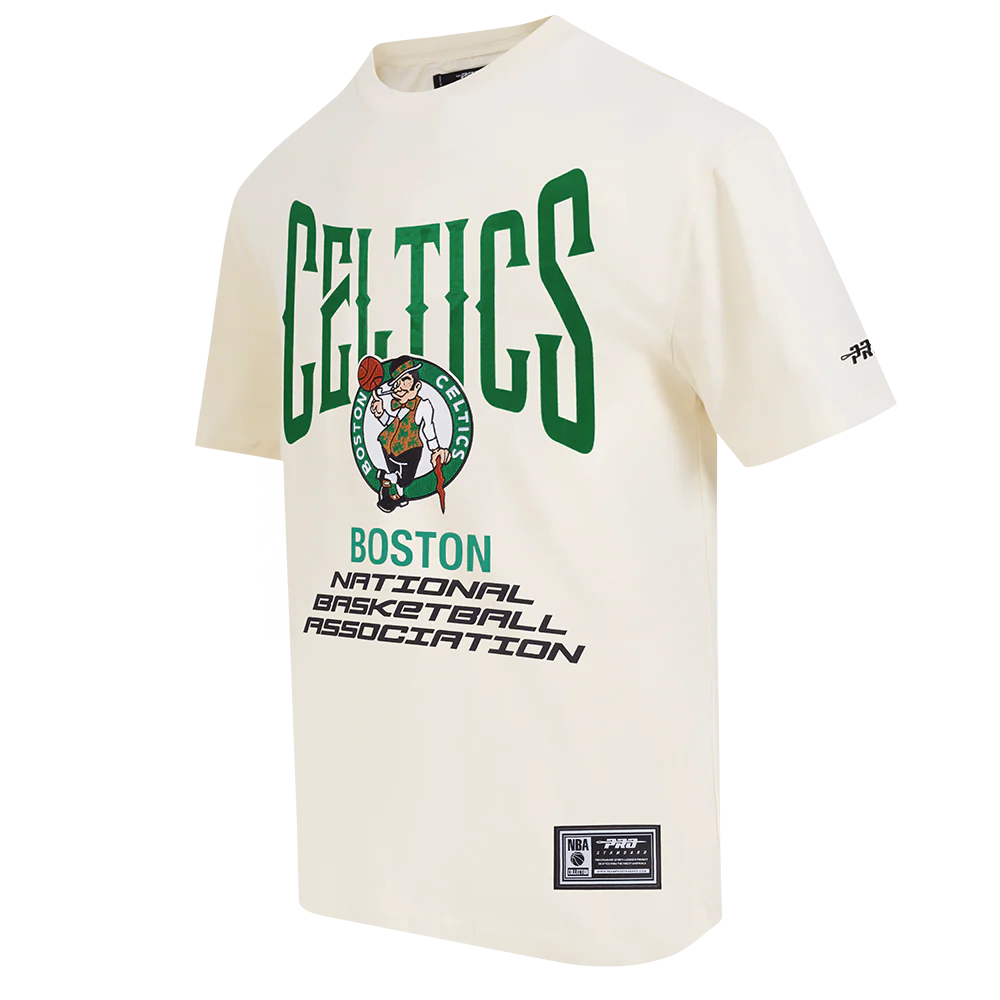 NBA BOSTON CELTICS CITY TOUR 2.0 MEN'S COTTON JERSEY DROP SHOULDER TEE (EGGSHELL) - Image 2