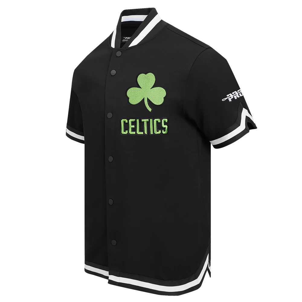 NBA BOSTON CELTICS CITY EDITION 24-25 MEN'S DK SS PRO SS DOUBLE KNIT JACKET (BLACK) - Image 2