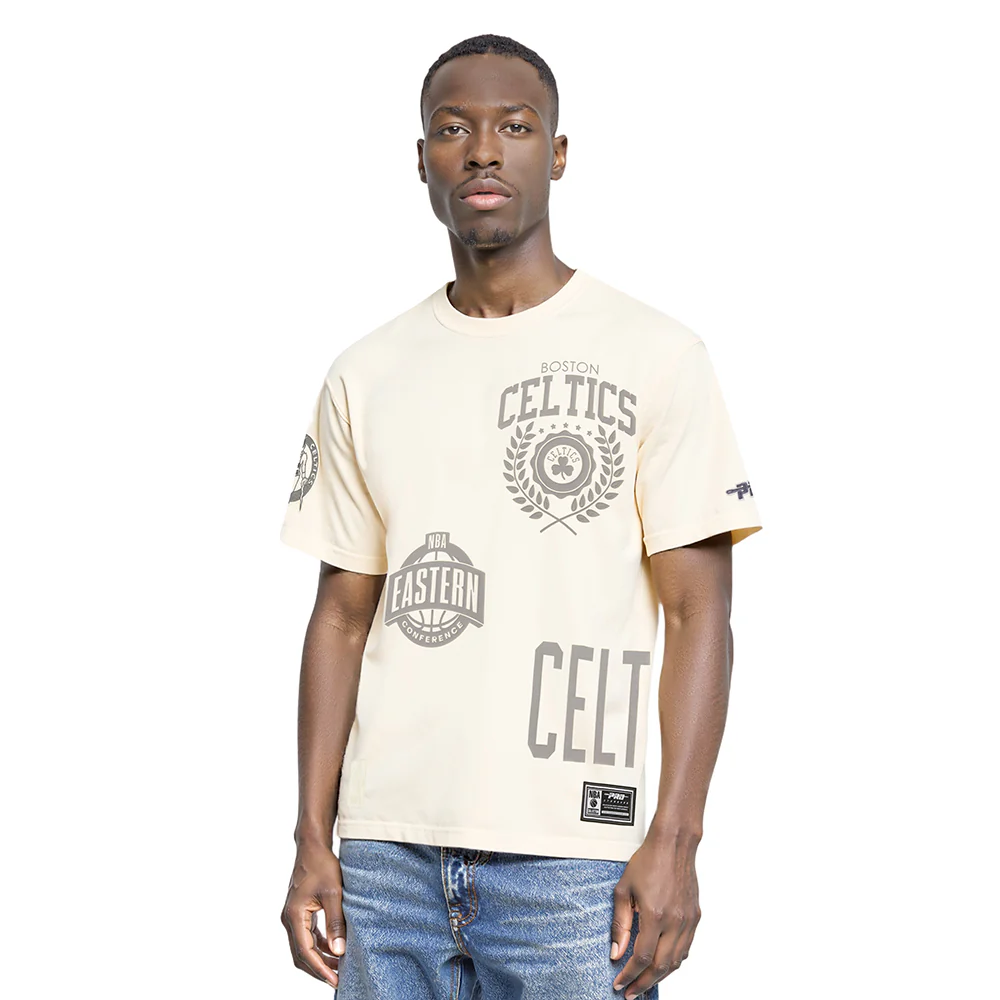 NBA BOSTON CELTICS STREET TEAM MEN'S CJ DROP SHOULDER TEE (EGGSHELL)